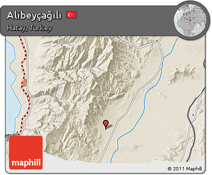 Shaded Relief 3D Map of Alibeyçağılı