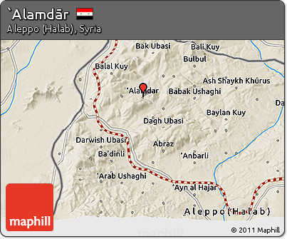 Shaded Relief 3D Map of `Alamdār