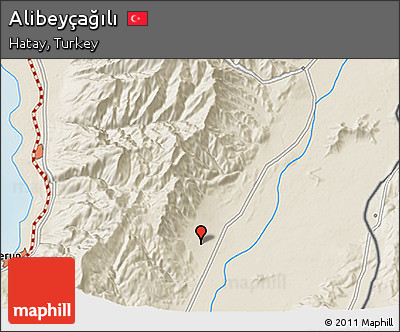 Shaded Relief 3D Map of Alibeyçağılı