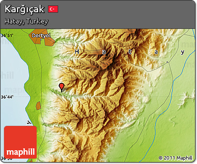 Physical Map of Karğıçak