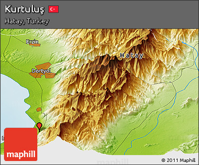 Physical Panoramic Map of Kurtuluş