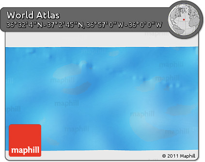Physical 3D Map of the Area around 36° 47' 25" N, 36° 28' 30" W