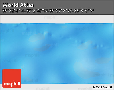 Physical 3D Map of the Area around 36° 47' 25" N, 36° 28' 30" W