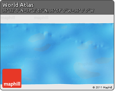 Physical 3D Map of the Area around 36° 47' 25" N, 36° 28' 30" W