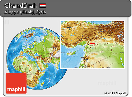 Physical Location Map of Ghandūrah