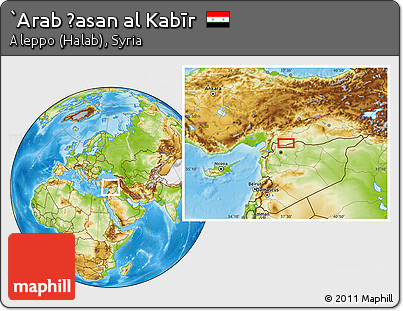 Physical Location Map of `Arab Ḩasan Al Kabīr