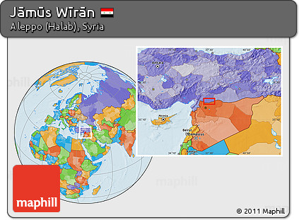 Political Location Map of Jāmūs Wīrān