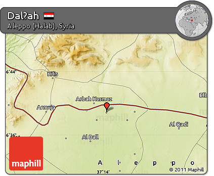 Physical Map of Dalḩah