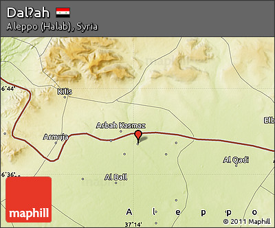 Physical Map of Dalḩah