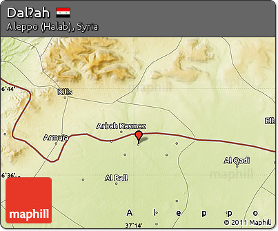 Physical Map of Dalḩah