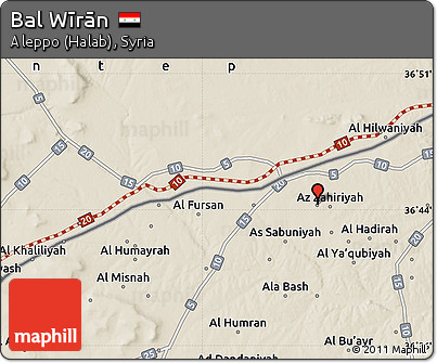 Shaded Relief Map of Bal Wīrān