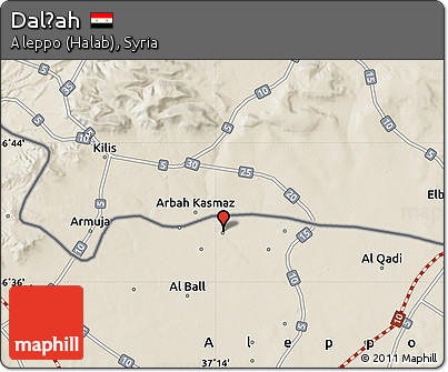 Shaded Relief Map of Dalḩah