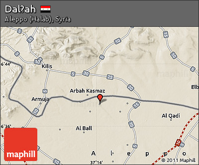 Shaded Relief Map of Dalḩah