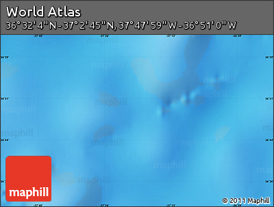 Physical Map of the Area around 36° 47' 25" N, 37° 19' 30" W