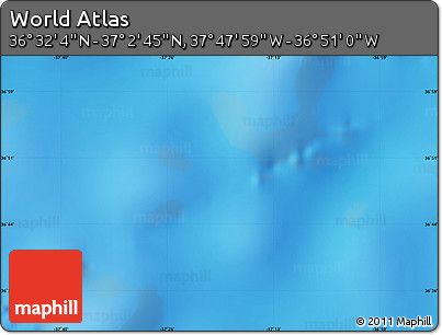 Physical Map of the Area around 36° 47' 25" N, 37° 19' 30" W