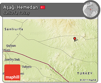 Physical 3D Map of Aşağı Hemedan
