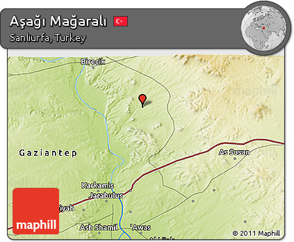 Physical 3D Map of Aşağı Mağaralı