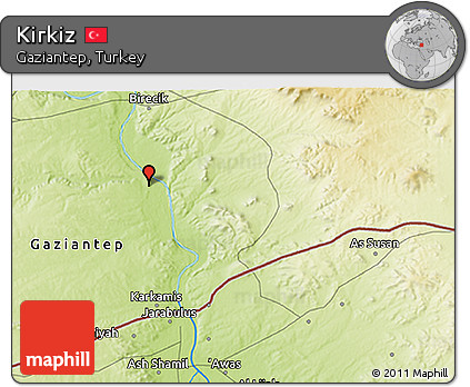 Physical 3D Map of Kirkiz