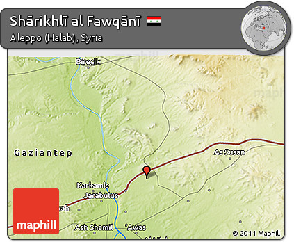 Physical 3D Map of Shārikhlī Al Fawqānī