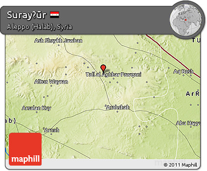 Physical 3D Map of Surayḩūr
