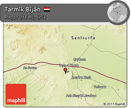Physical 3D Map of Tarmīk Bījān