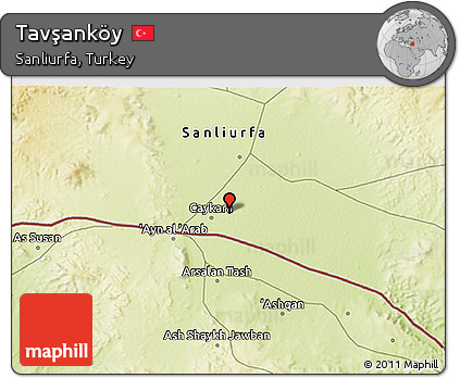 Physical 3D Map of Tavşanköy