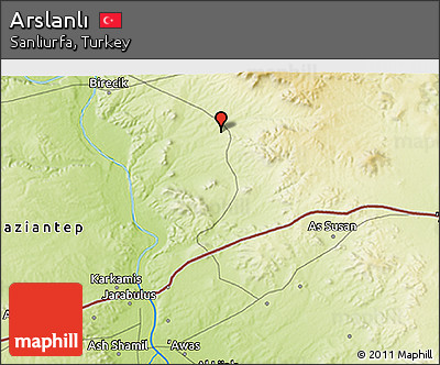 Physical 3D Map of Arslanlı