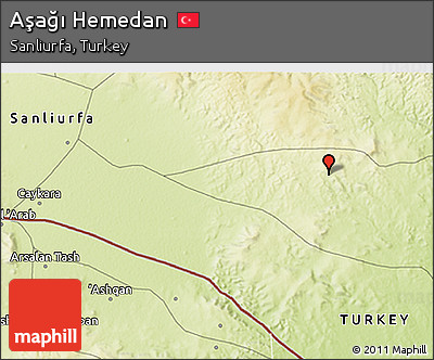 Physical 3D Map of Aşağı Hemedan