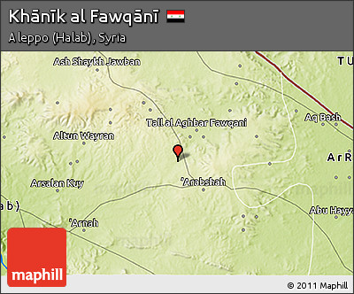 Physical 3D Map of Khānīk Al Fawqānī
