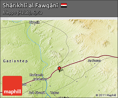 Physical 3D Map of Shārikhlī Al Fawqānī