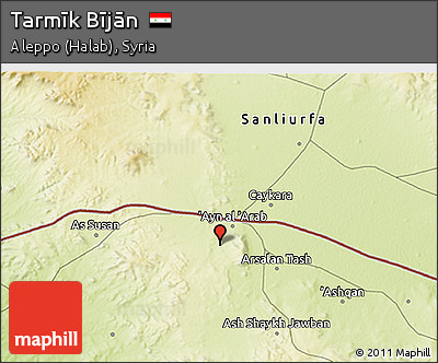 Physical 3D Map of Tarmīk Bījān