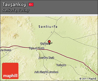 Physical 3D Map of Tavşanköy