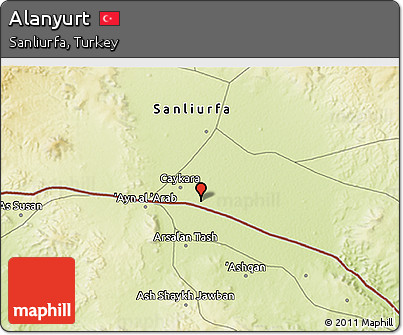 Physical 3D Map of Alanyurt