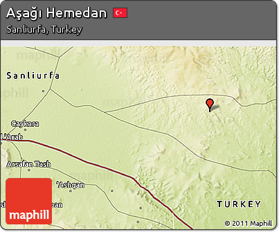 Physical 3D Map of Aşağı Hemedan