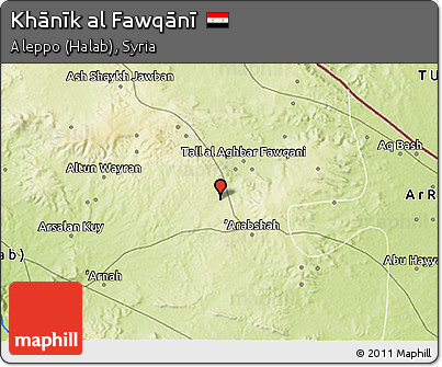 Physical 3D Map of Khānīk Al Fawqānī