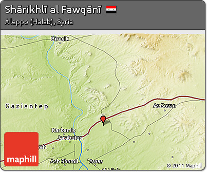 Physical 3D Map of Shārikhlī Al Fawqānī