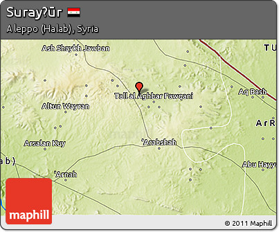 Physical 3D Map of Surayḩūr