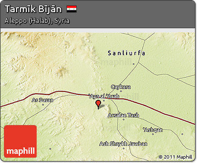 Physical 3D Map of Tarmīk Bījān