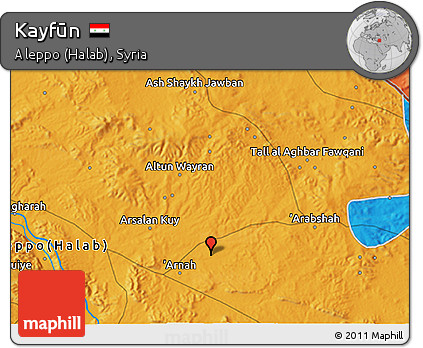 Political 3D Map of Kayfūn