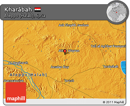 Political 3D Map of Kharābah