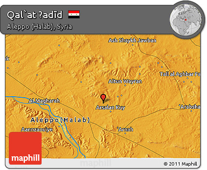 Political 3D Map of Qal`at Ḩadīd