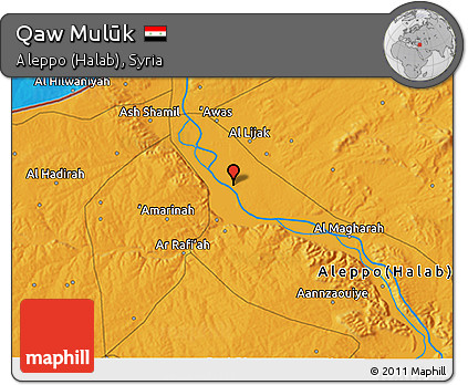 Political 3D Map of Qaw Mulūk