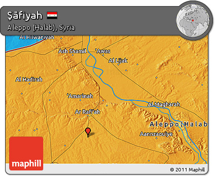 Political 3D Map of Şāfiyah