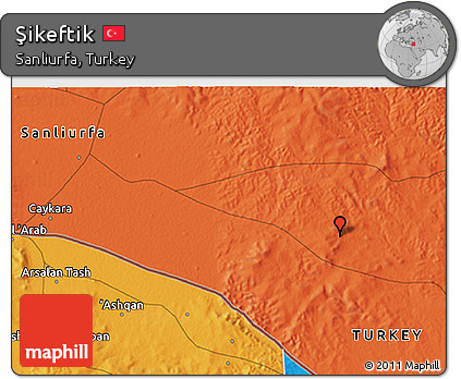 Political 3D Map of Şikeftik