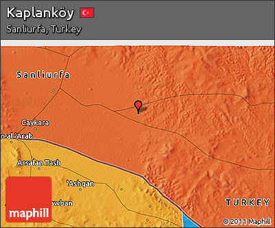 Political 3D Map of Kaplanköy