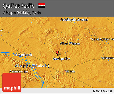 Political 3D Map of Qal`at Ḩadīd