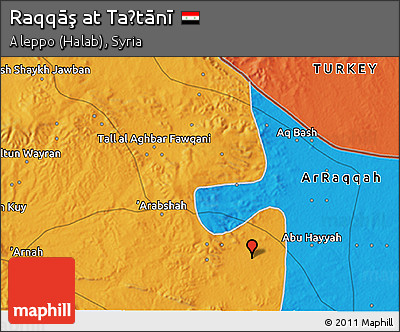 Political 3D Map of Raqqāş At Taḩtānī