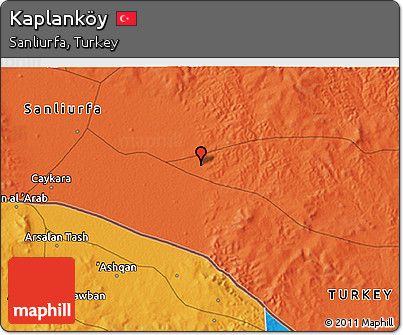 Political 3D Map of Kaplanköy