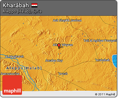 Political 3D Map of Kharābah