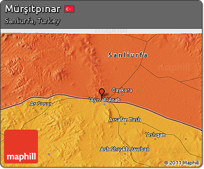 Political 3D Map of Mürşitpınar